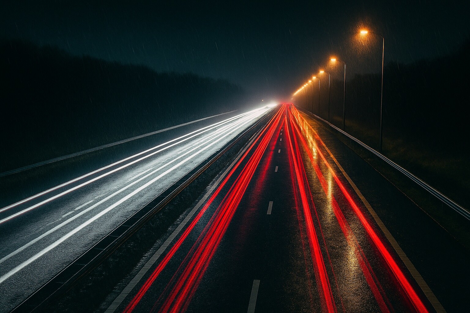 Verlichte tunnel met wegmarkeringen in Nederland